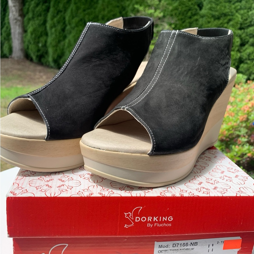 Black Wedge Sandals